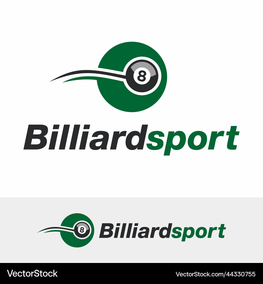 Pool & Billiard Logo Template Royalty Free Vector Image