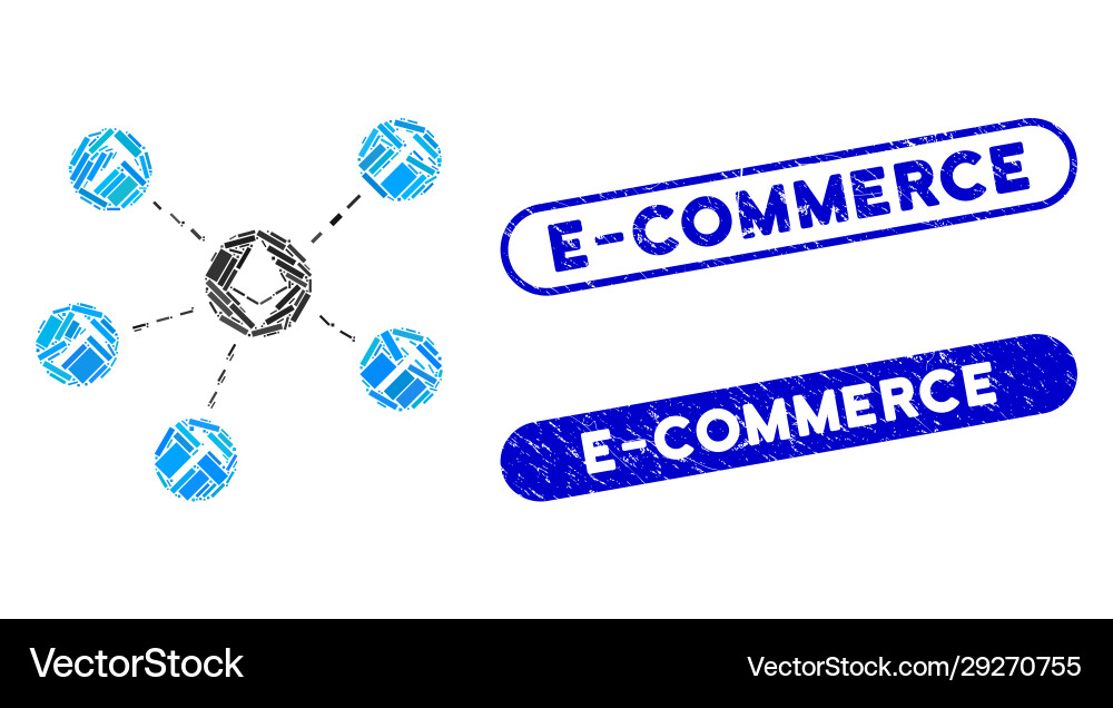 Rectangle collage ethereum mining pool vector image
