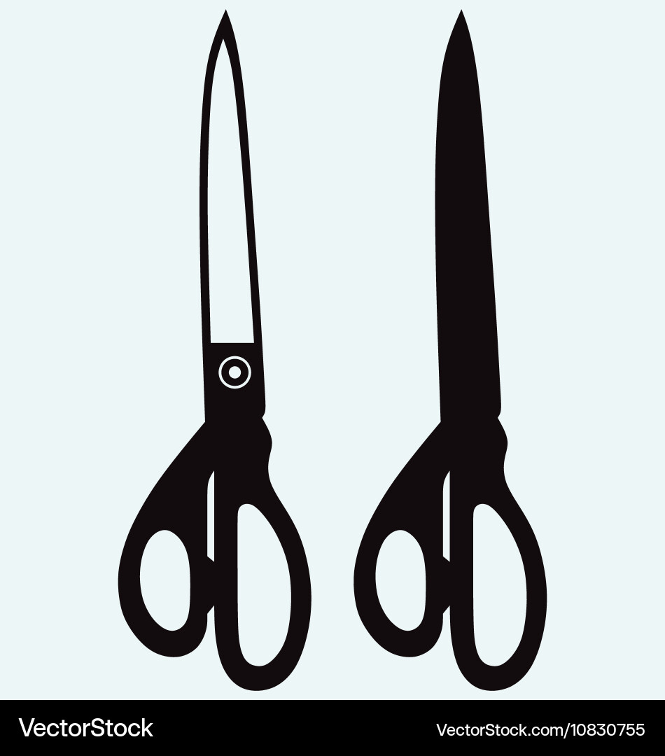 Scissors with cut lines vector image