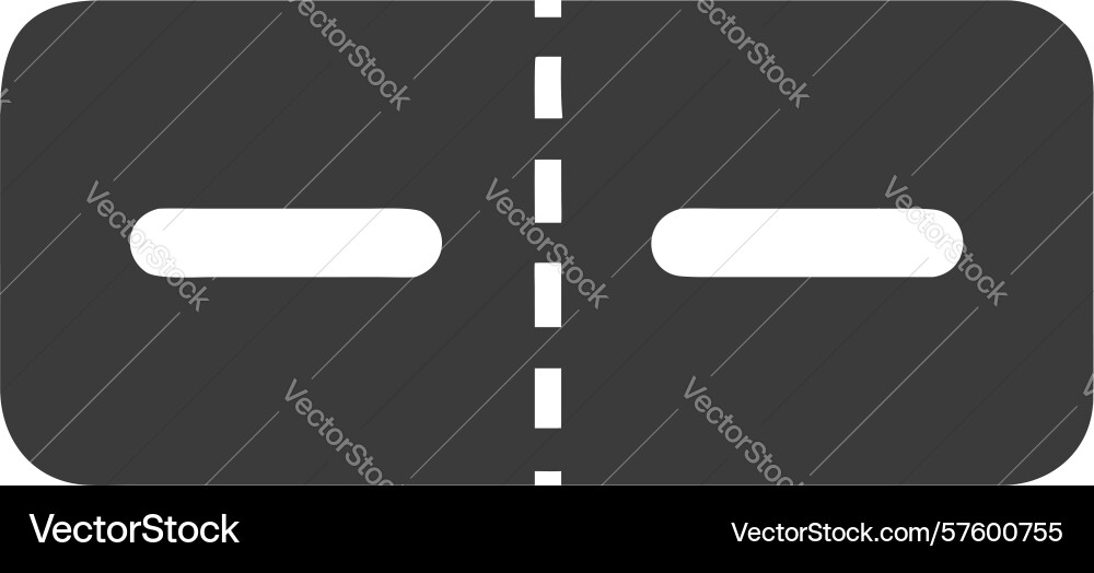 Simple road segment icon with dashed line design vector image