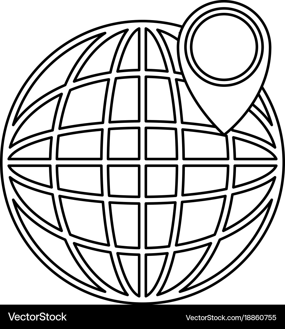 Sphere planet with pointer vector image