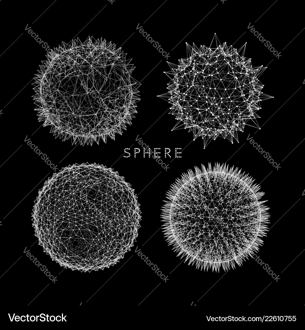 Sphere with connected lines 3d grid design Sphere with connected lines 3d grid design vector image