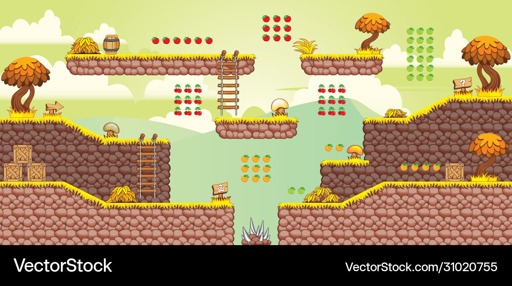 Tile set platform for game 3 Tile set platform for game 3 vector image