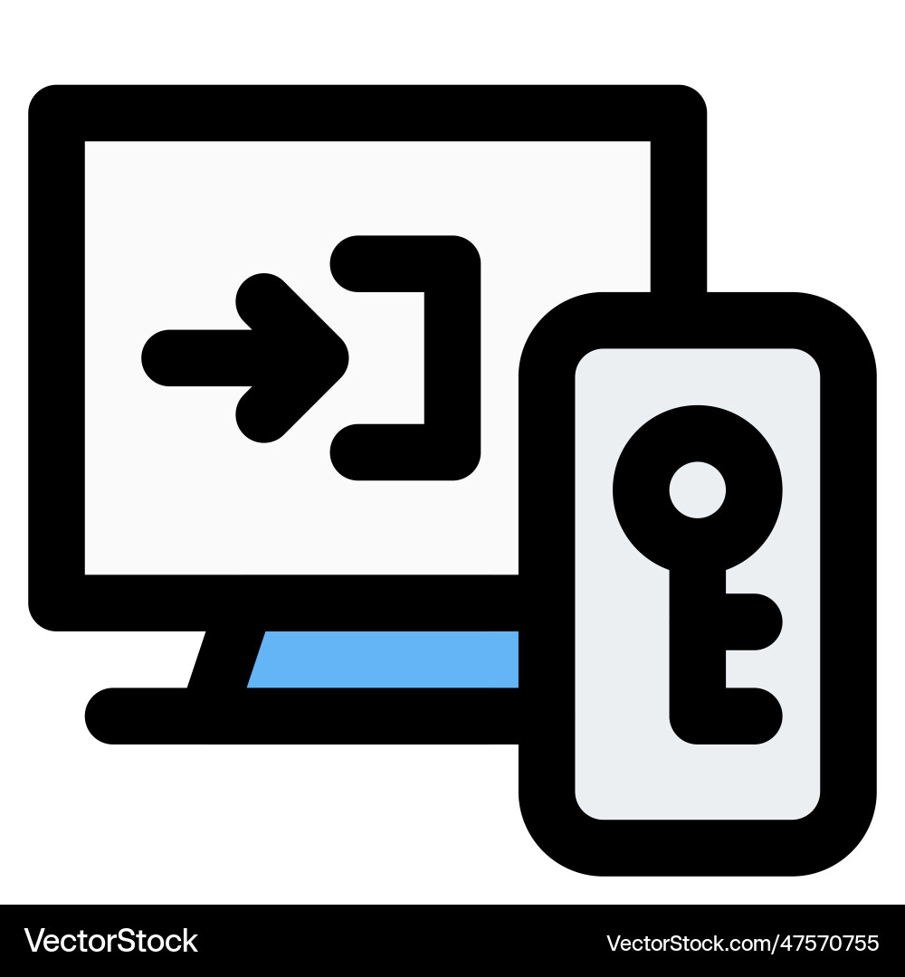 Two factor authentication for system security vector image