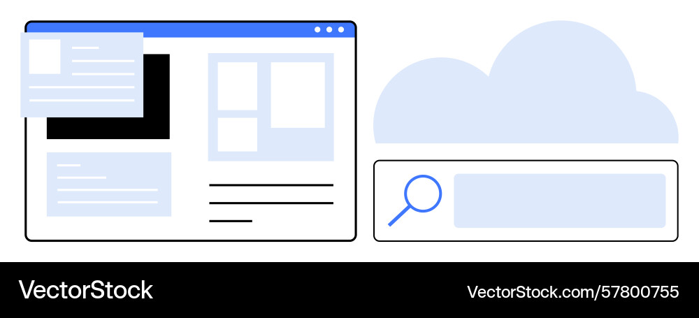 Web search interface with cloud integration Web search interface with cloud integration vector image