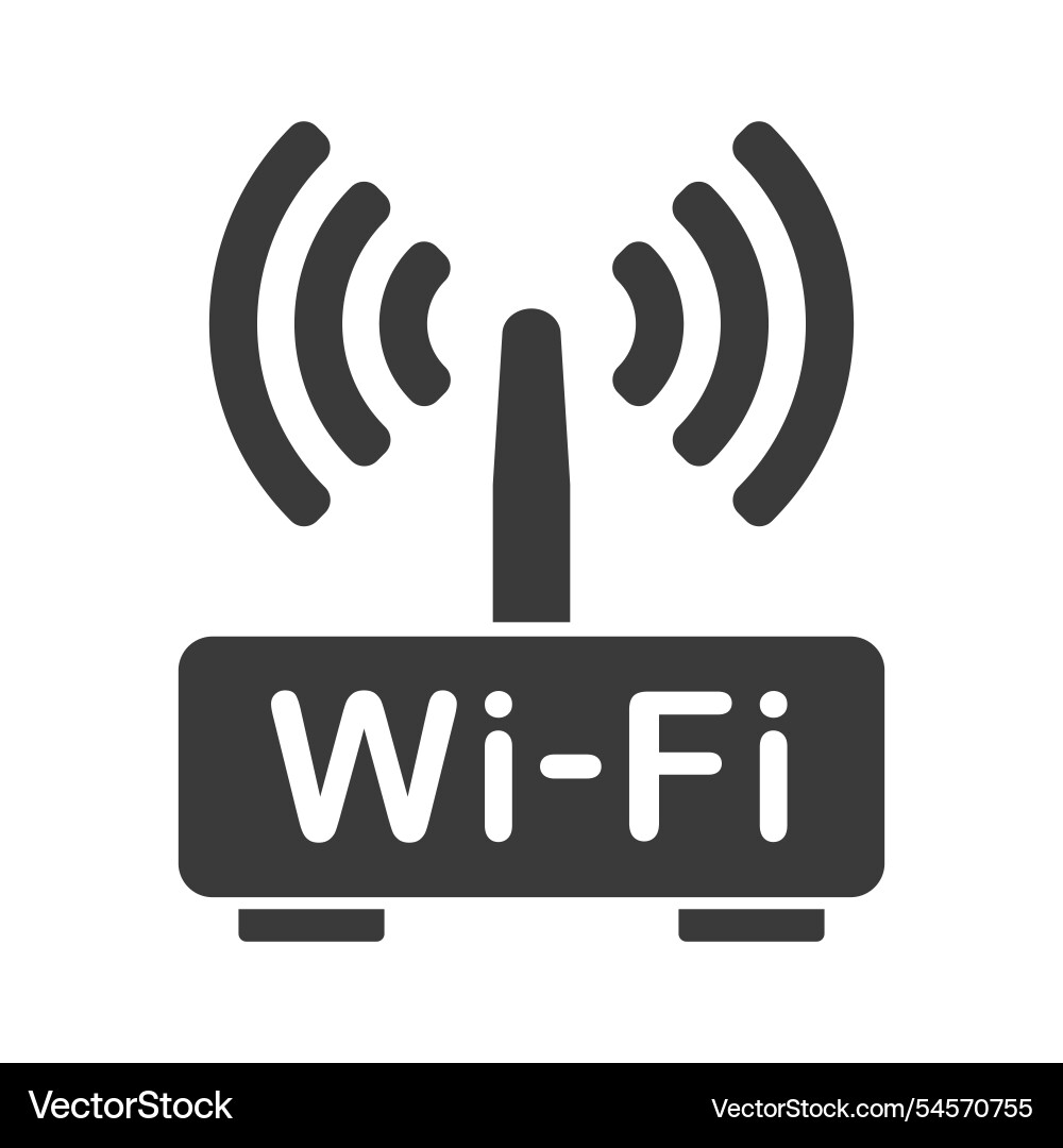 Wifi router icon symbol shape wlan modem sign log Wifi router icon symbol shape wlan modem sign log vector image