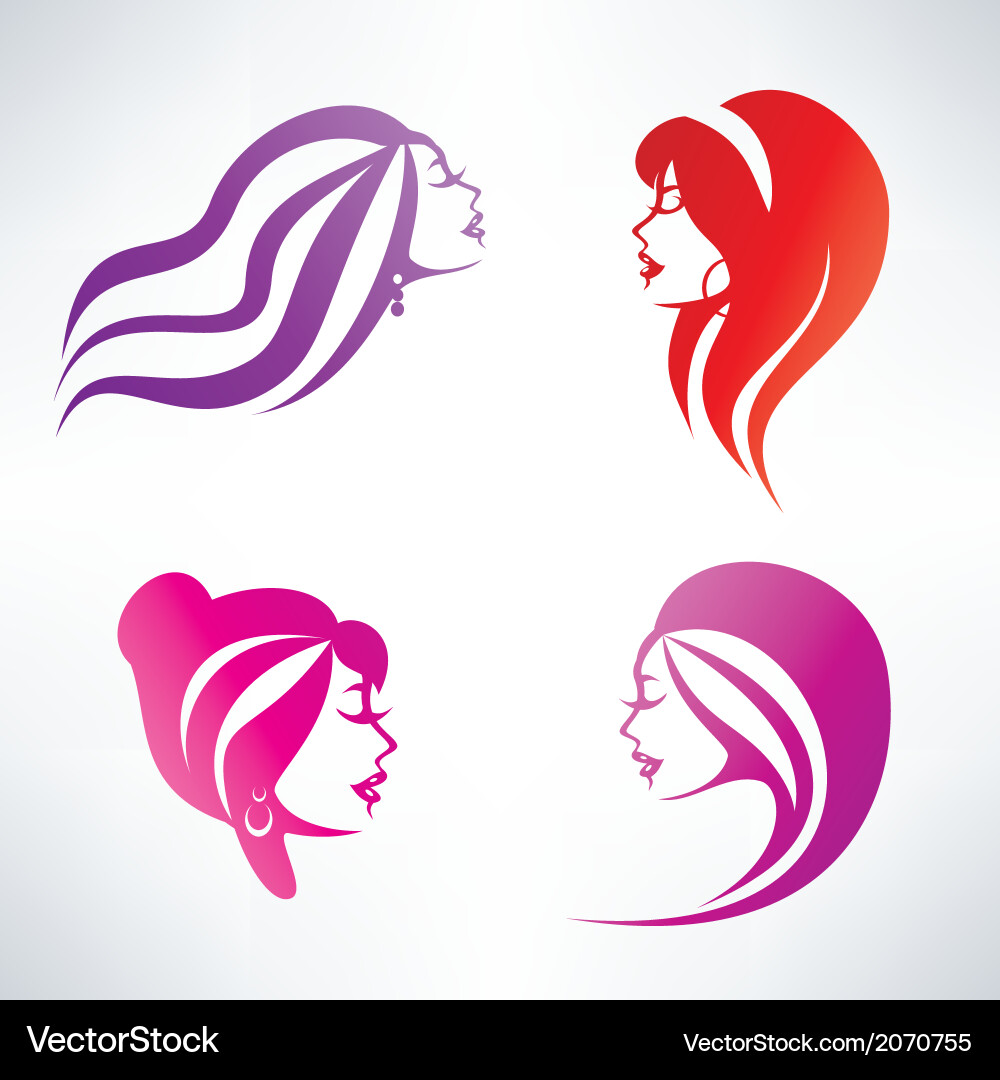 Women Hairstyle Icons Collection vector image