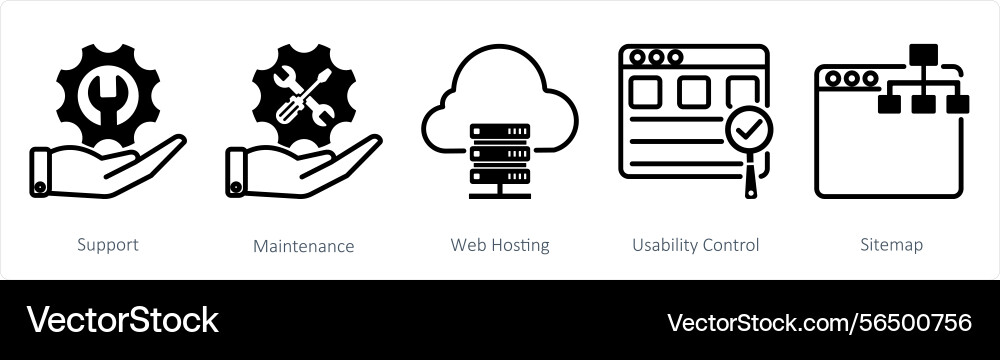 A set of 5 web design icons as support vector image