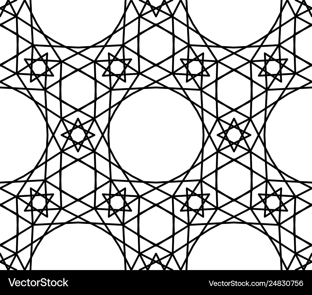 Abstract arabic seamless pattern with star array vector image