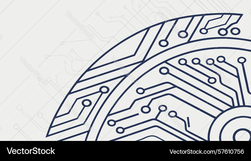 Abstract circular circuit board design element vector image