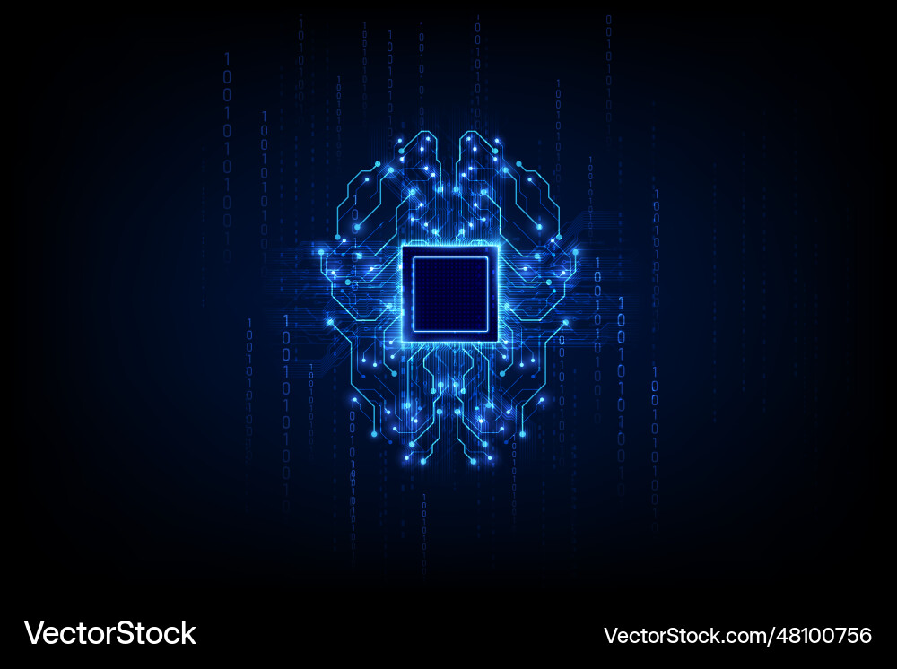 Abstract technology chip processor background vector image