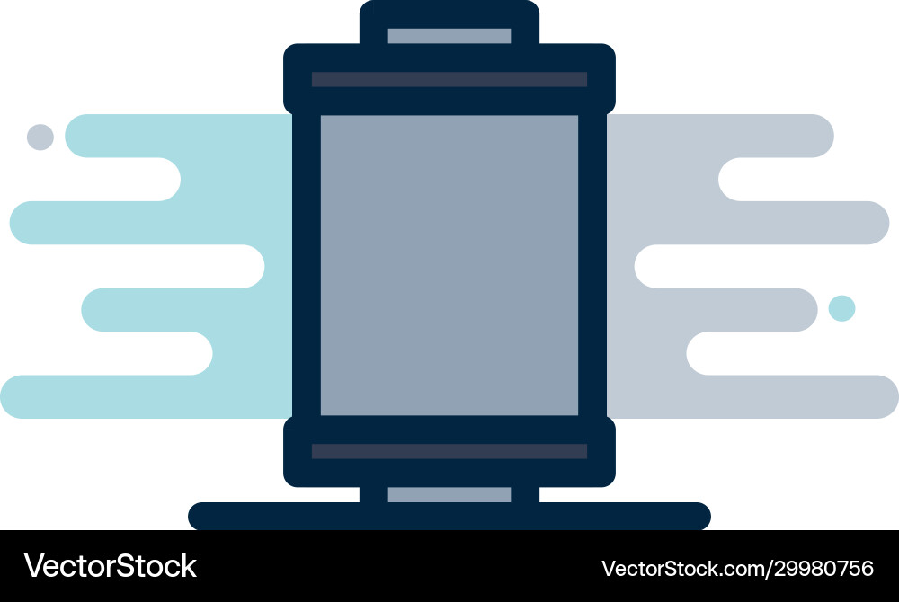 Camera roll line fill block style icon Vector Image
