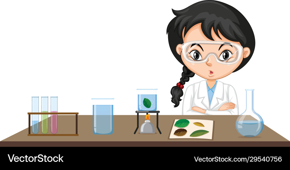 Classroom scene with science student doing Classroom scene with science student doing vector image