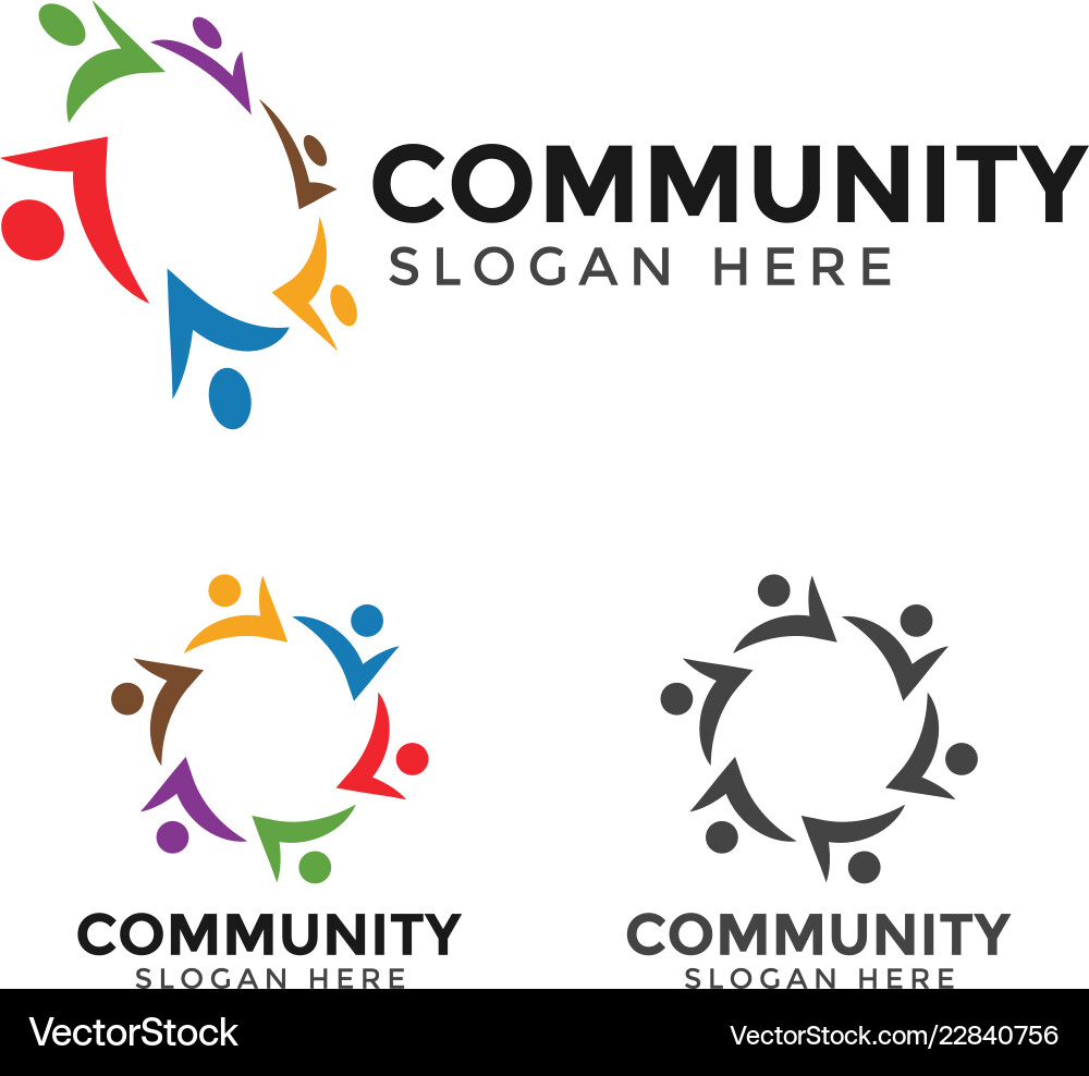 Community People Logo Template vector image