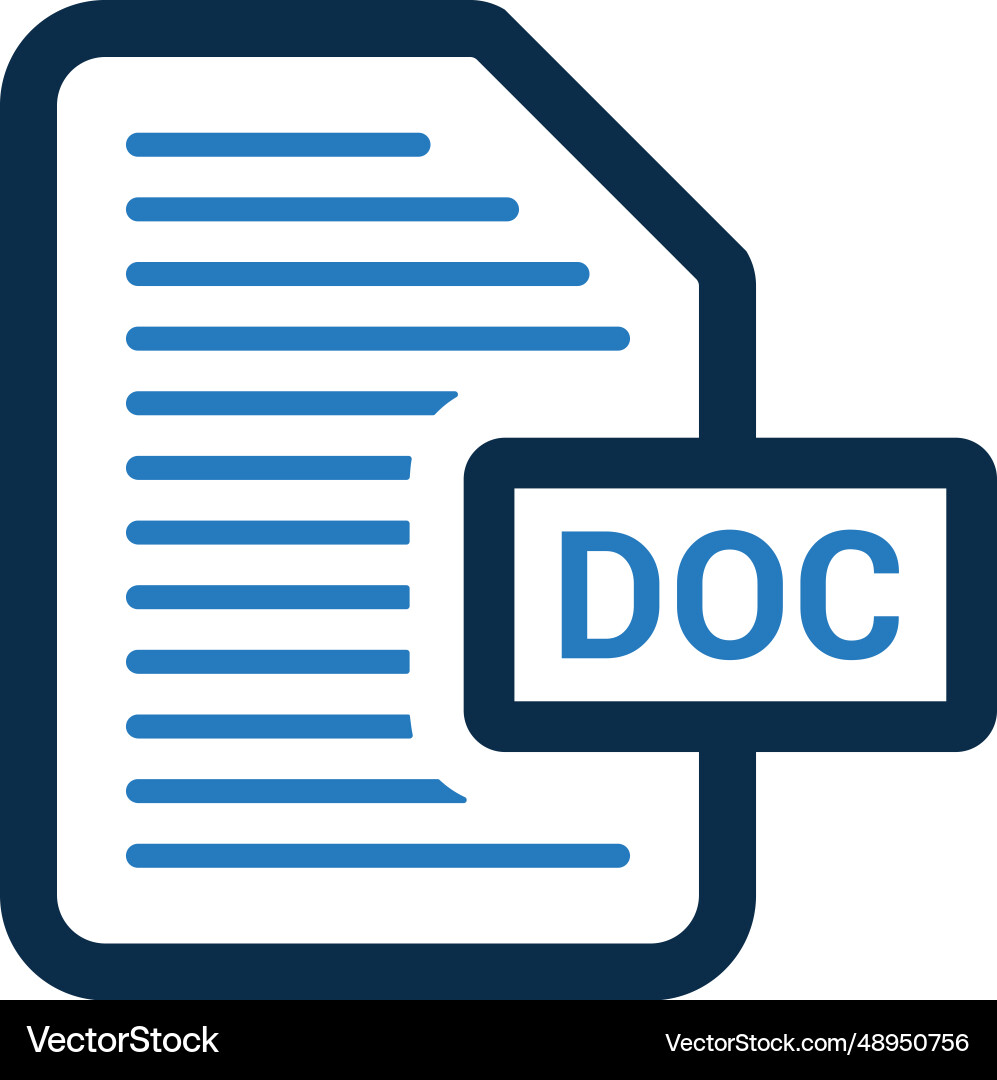 Doc document file icon vector image