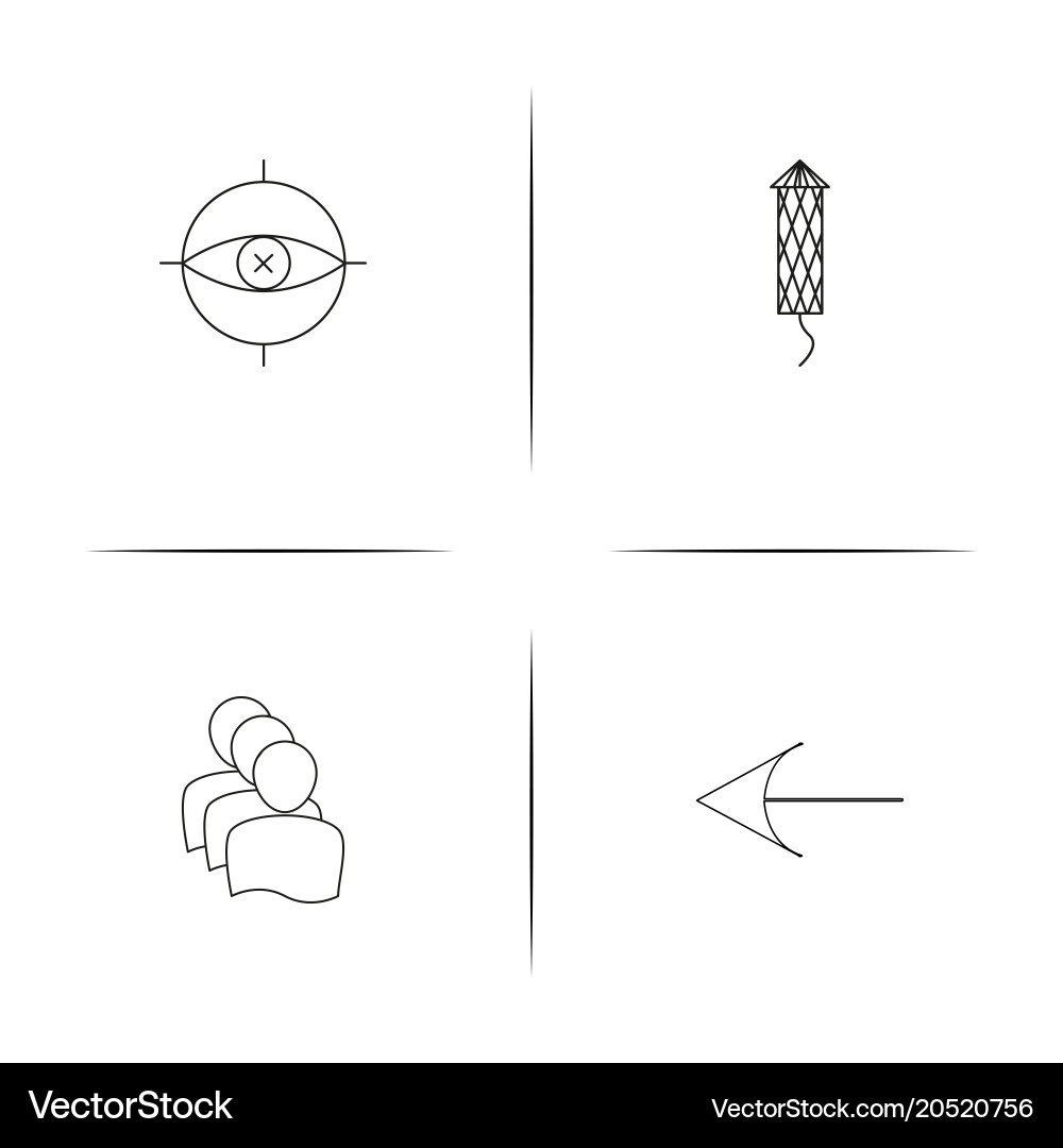 Internet of things simple linear icons set vector image