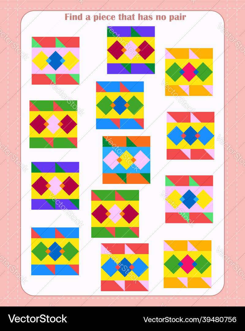 Logic game for children find which shape Logic game for children find which shape vector image
