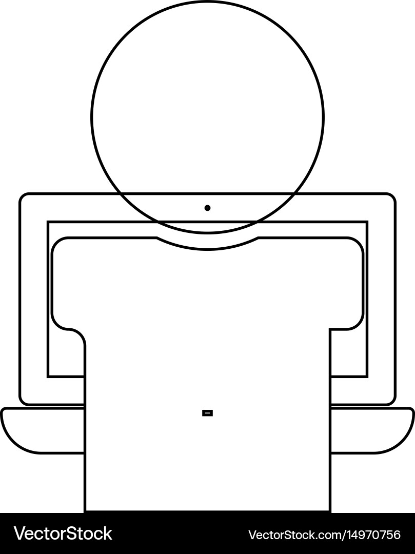 Man on the notebook black color icon vector image