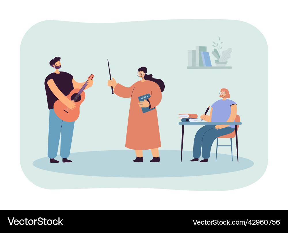 Music lesson in school flat Royalty Free Vector Image