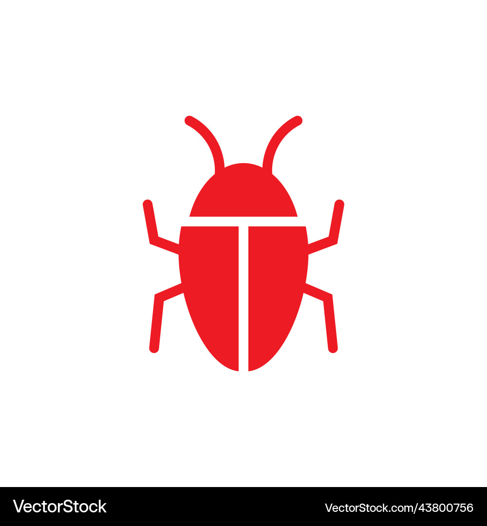 Red program bug animal icon Red program bug animal icon vector image