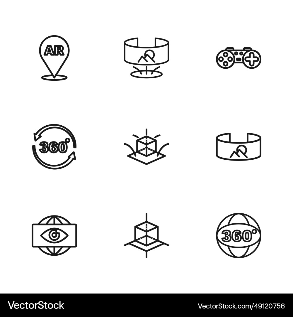 Set line 3d modeling 360 degree view gamepad Set line 3d modeling 360 degree view gamepad vector image