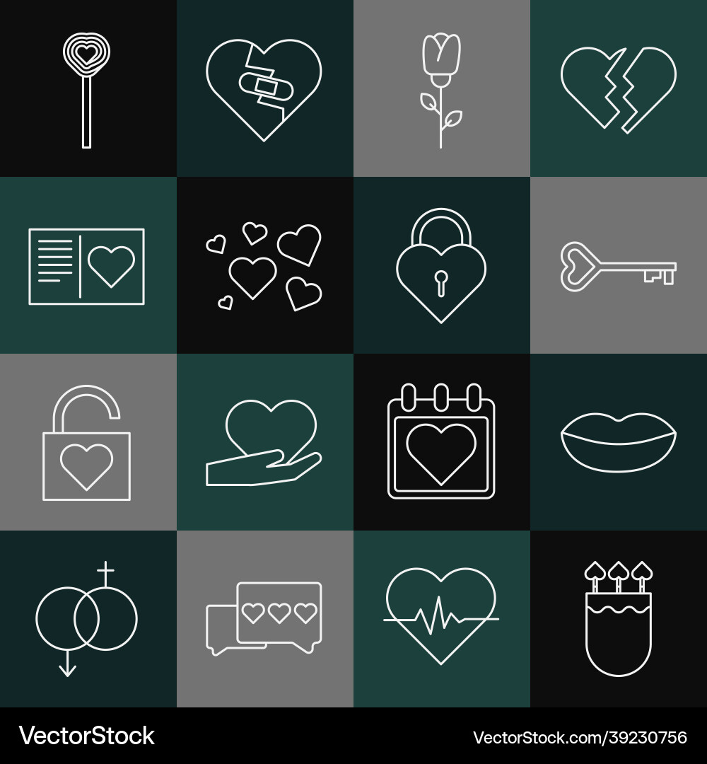 Set line quiver and arrows with heart smiling Vector Image