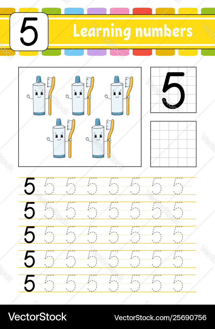 Trace and write handwriting practice learning Trace and write handwriting practice learning vector image