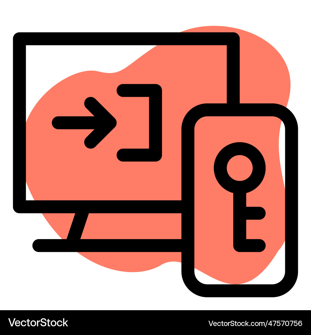 Two factor authentication for system security vector image