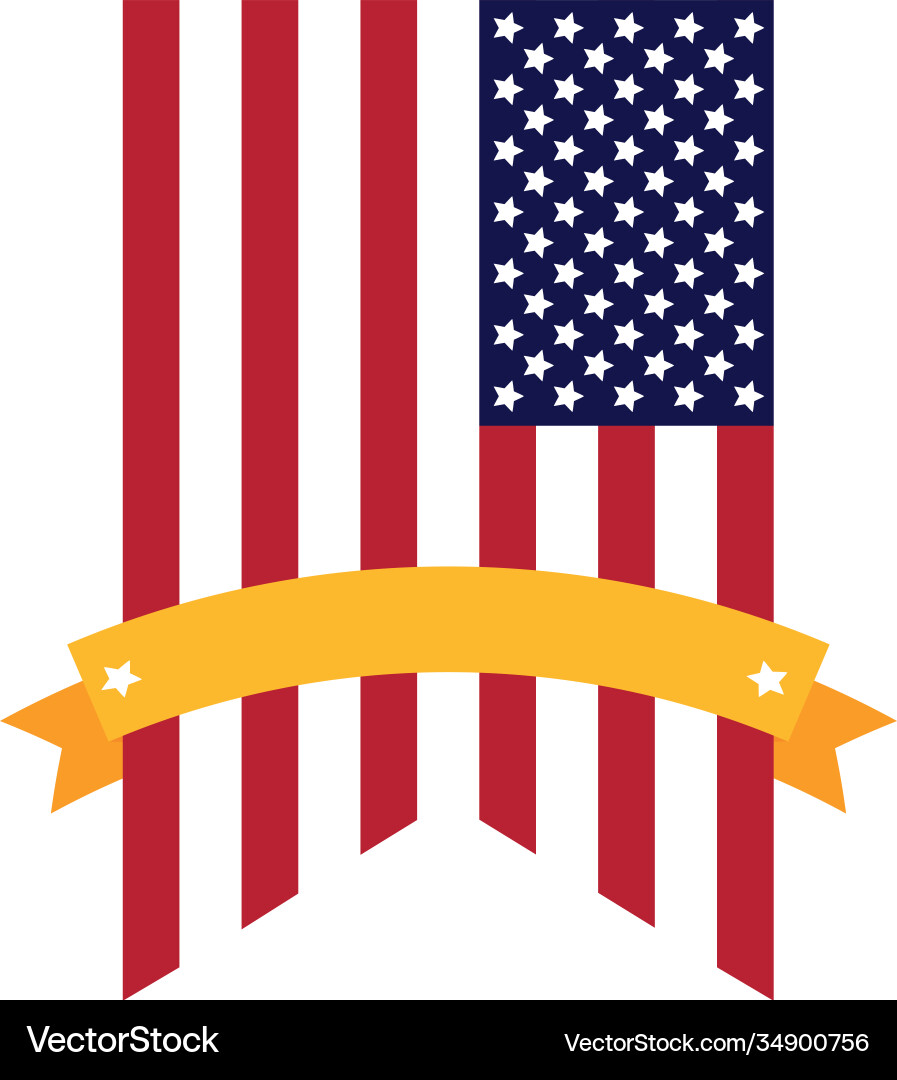 Vereinigte Staaten America Flagge Girlande mit Band Vereinigte Staaten America Flagge Girlande mit Band vektorbild