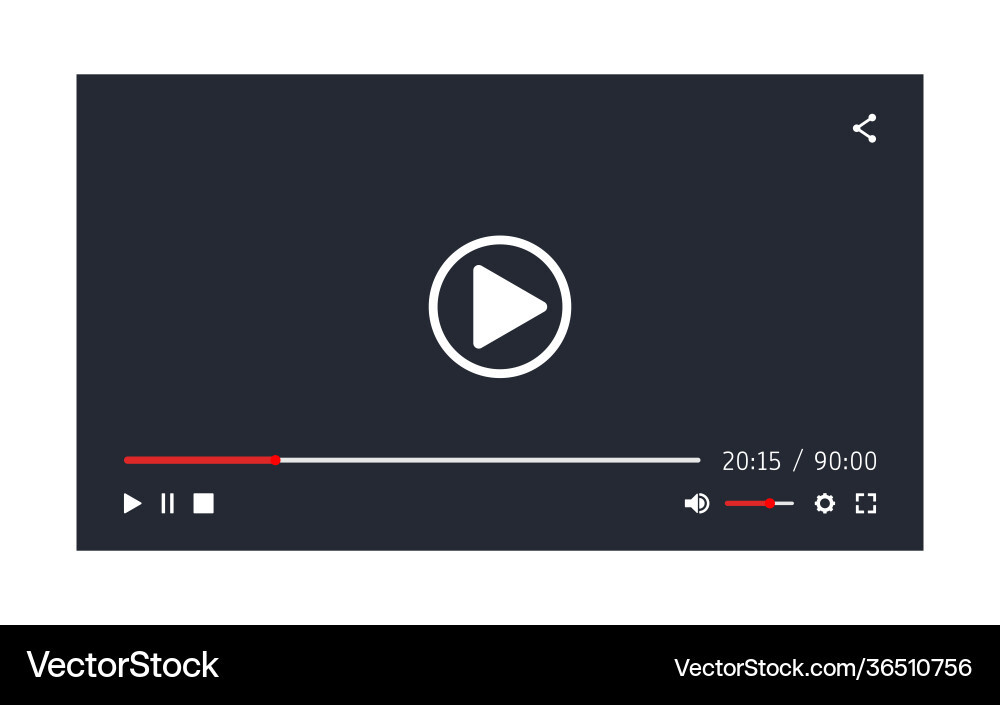 Video player template for web or mobile apps Video player template for web or mobile apps vector image