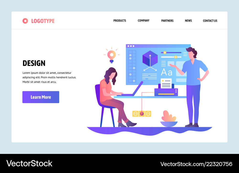 Web site linear art design template Web site linear art design template vector image