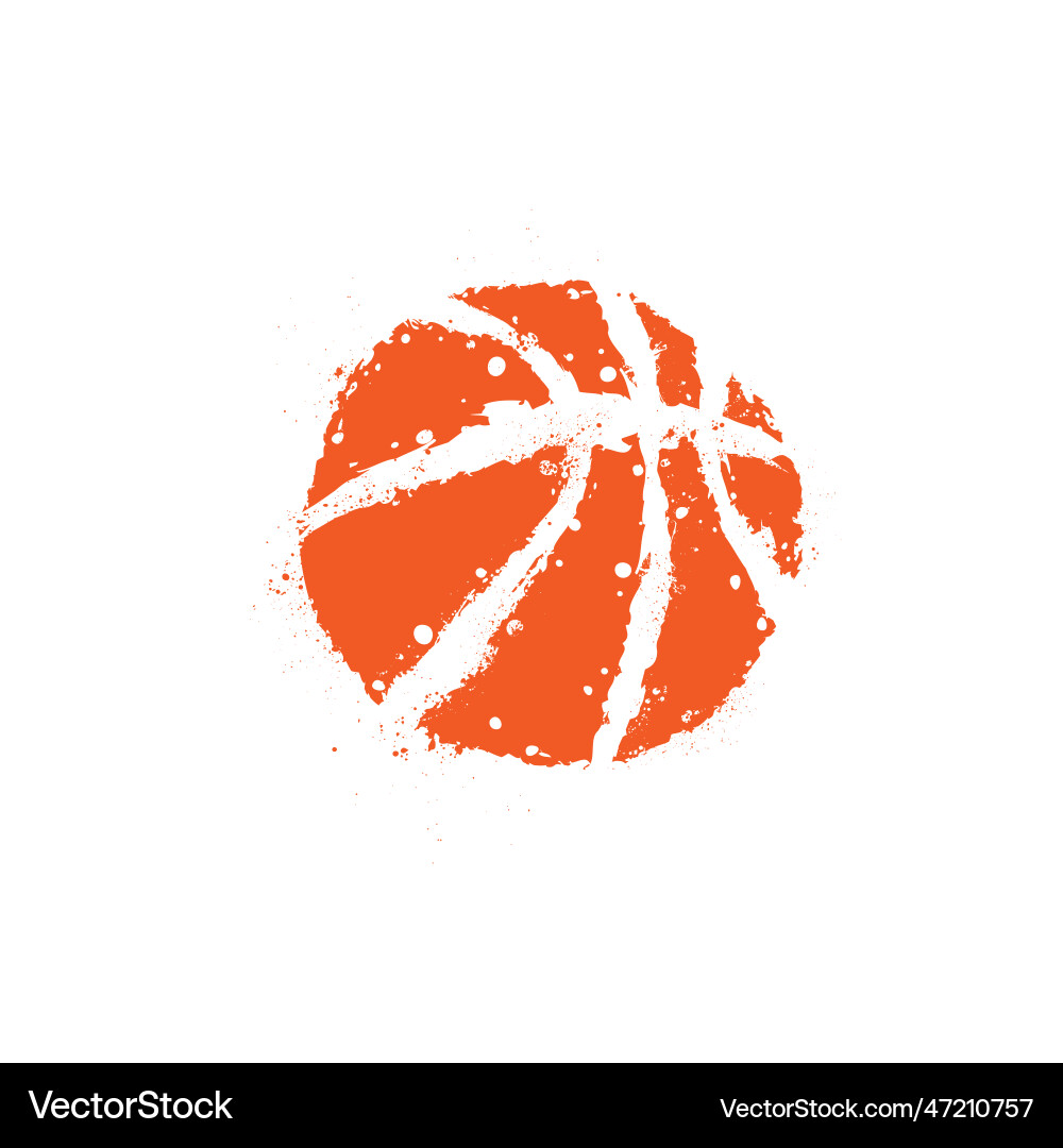 Basketball orangefarbene Tinte Blots Symbol Basketball orangefarbene Tinte Blots Symbol vektorbild