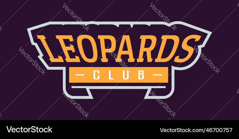 Bold sports font for leopard mascot logo text vector image