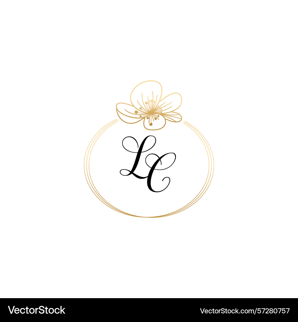 Botanical monogram logos with initial lc Vector Image