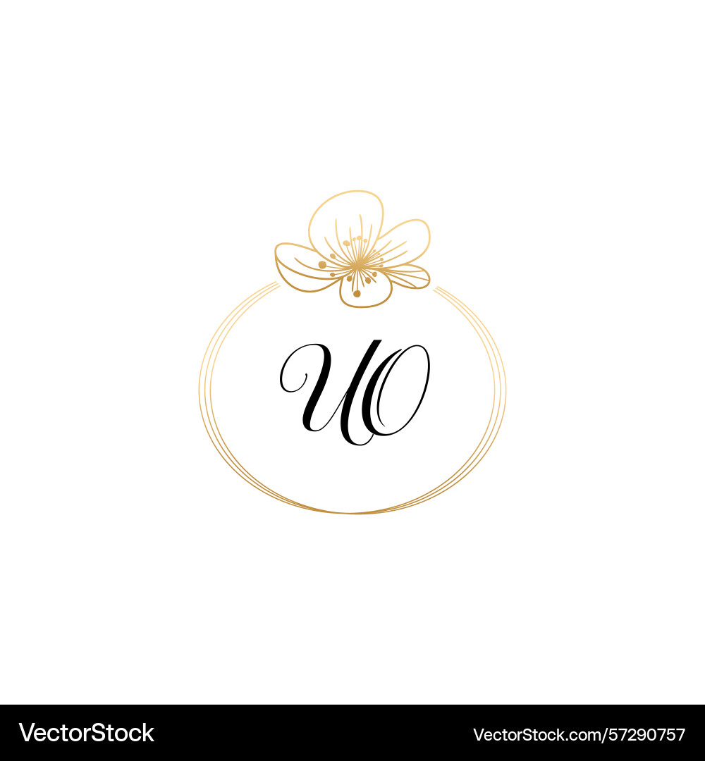 Botanical monogram logos with initial uo Vector Image