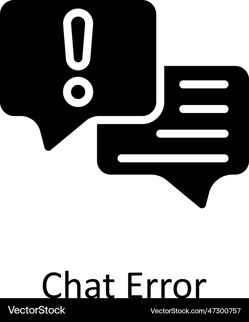 Chat error solid icon design Vector Image
