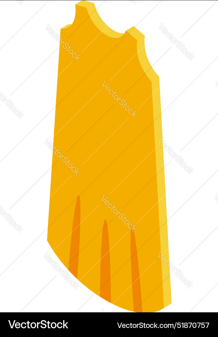 Cheese block isometric with bite marks showing Cheese block isometric with bite marks showing vector image