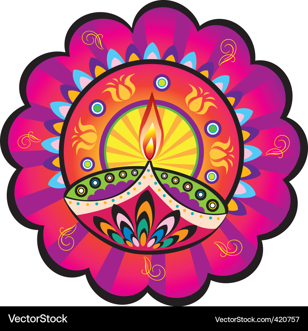 Diwali Light Festival Icon Vector Image