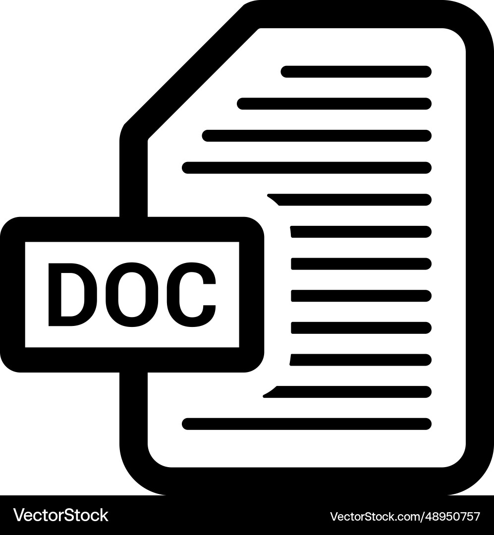 Doc document file icon vector image