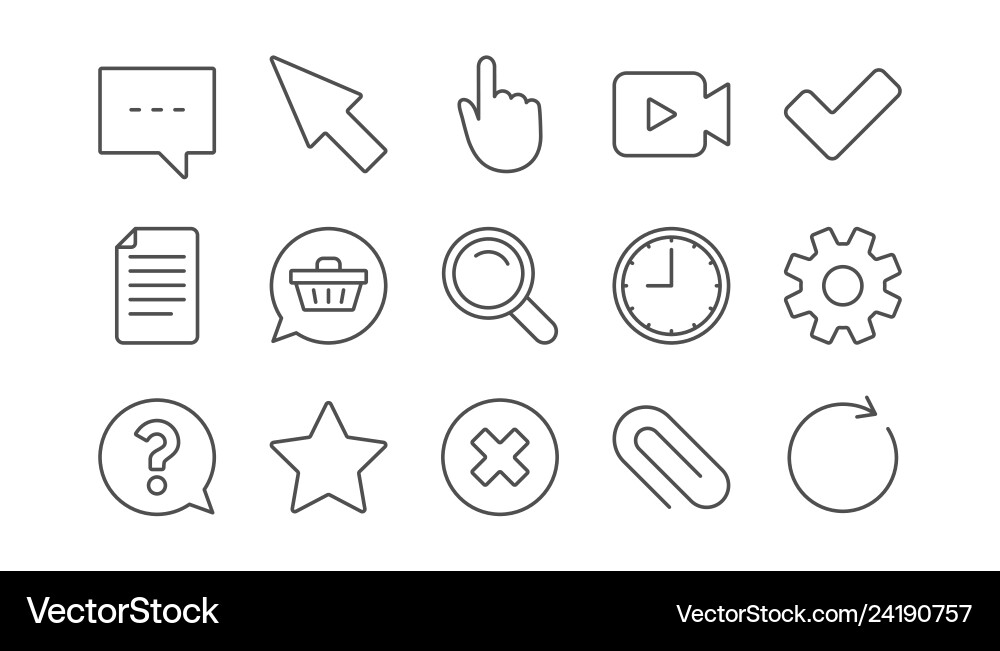 Document time and question mark line icons search vector image