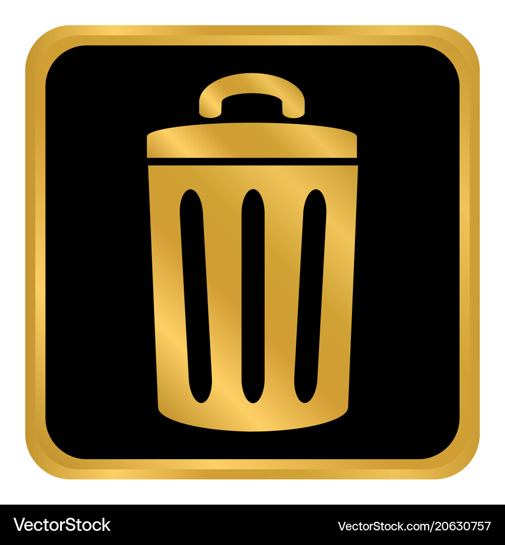 Garbage button on white Vector Image