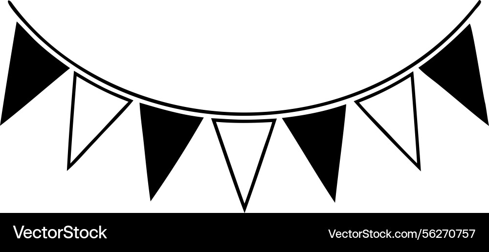 Garland with alternating triangle flags Vector Image