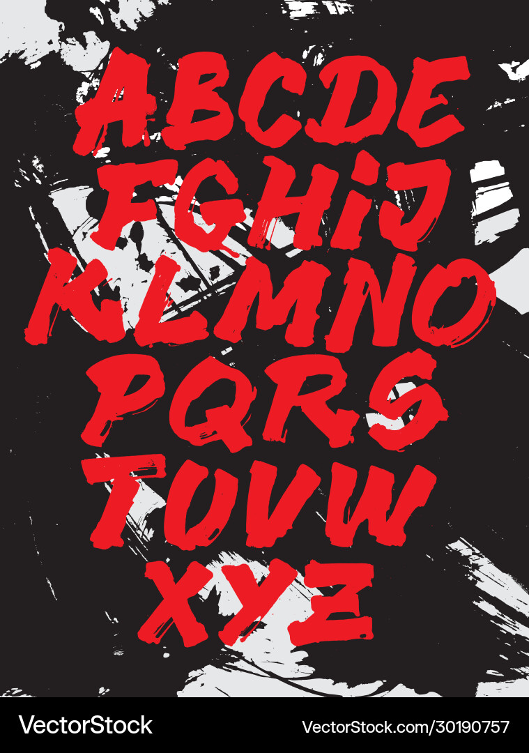 Grungy Calligraphy Font - Dark & Textured Vector Image