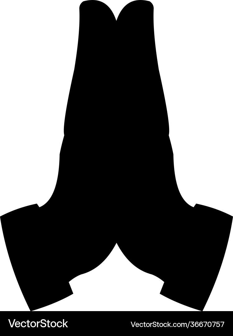 Hand prayer Royalty Free Vector Image - VectorStock
