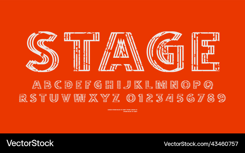 Hollow sans serif font with ripples distortion Hollow sans serif font with ripples distortion Vector Image