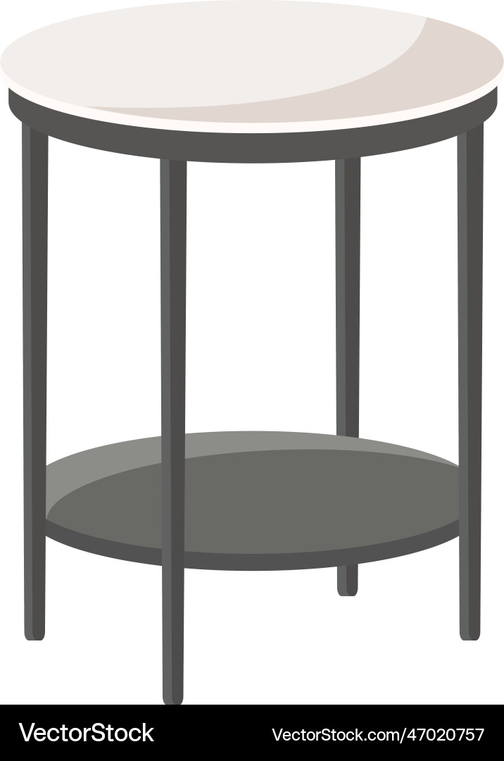 Isolated round end table Isolated round end table Vector Image