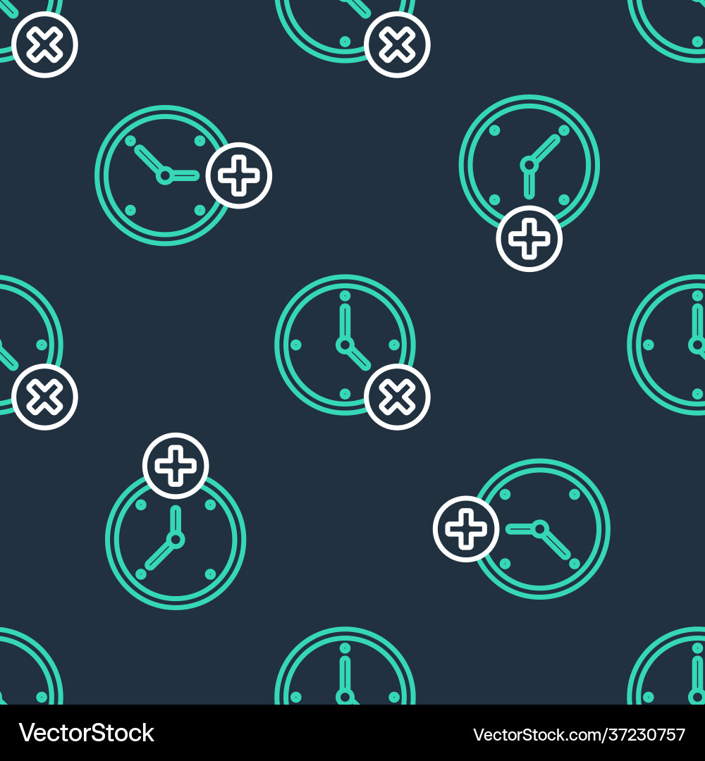 Line clock delete icon isolated seamless pattern vector image