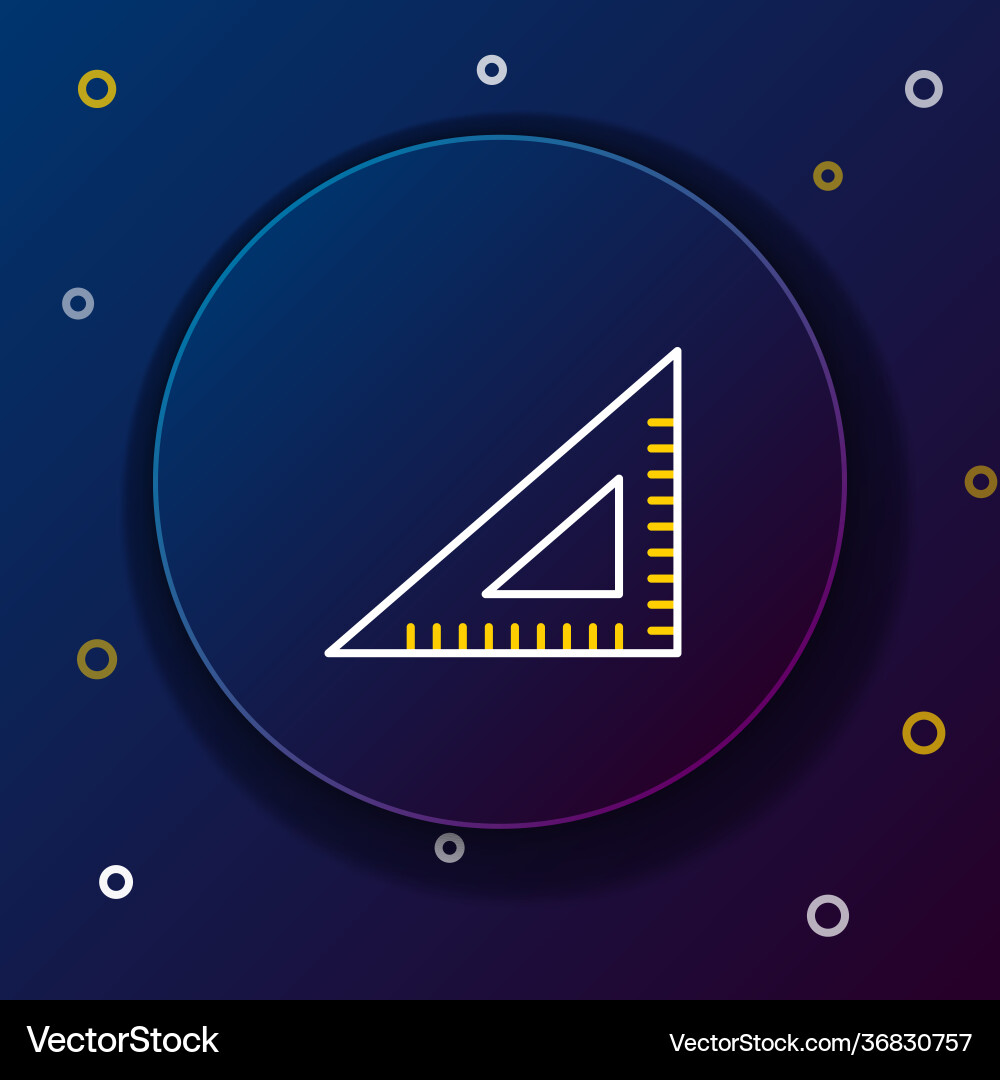 Line triangular ruler icon isolated on blue Line triangular ruler icon isolated on blue vector image