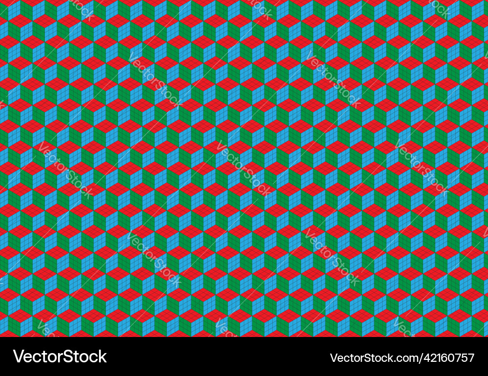 Magic cube pattern seamless design color block Magic cube pattern seamless design color block vector image