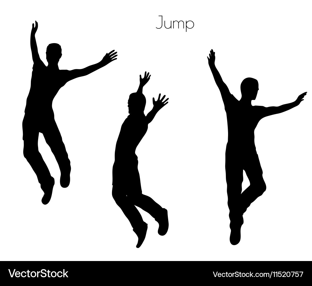 Man in Dynamic Jump Pose vector image